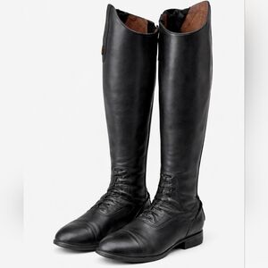 TREDSTEP Donatello III TALL Black LEATHER Riding BOOTS Slim Calf SIZE 37 US 6.5